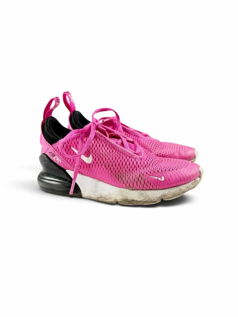 Nike Air Max 270 Laser Fuchsia Pink Black Sneakers Size 1 youth